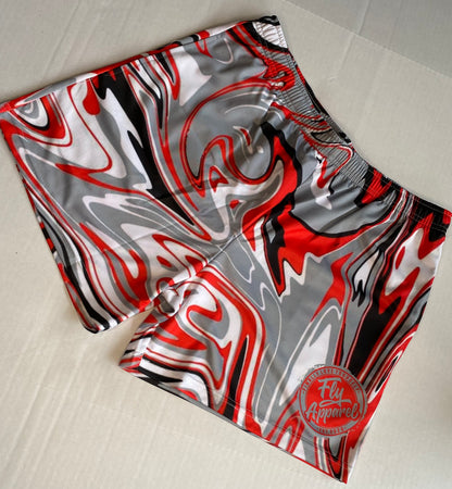 Crimson Smoke Liquid Mesh Shorts
